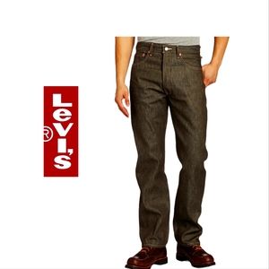 levi 501xx Button Fly  Straight Fit Brown Ridget Men Jeans  42x32